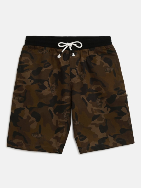 

Lil Tomatoes Boys Brown Printed Regular Fit Shorts With A Pen