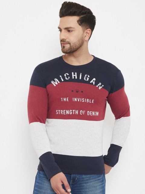 

Austin wood Men Multicoloured Colourblocked Round Neck T-shirt, Multi