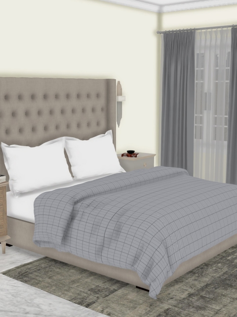 

BIANCA Grey Checked AC Room 300 GSM Double Bed Comforter