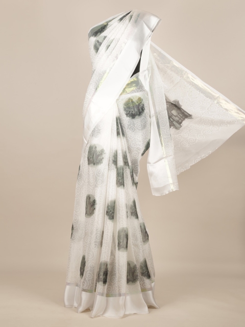 

Pothys White & Grey Jute Silk Woven Design Saree