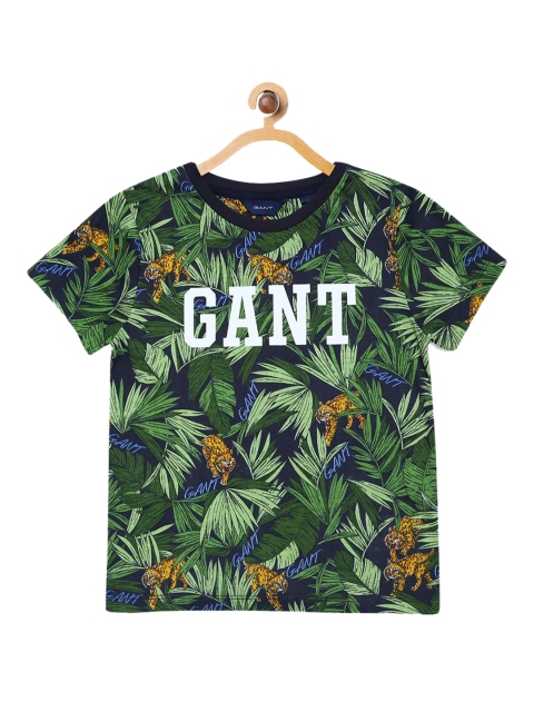 

GANT Boys Green Printed Round Neck T-shirt