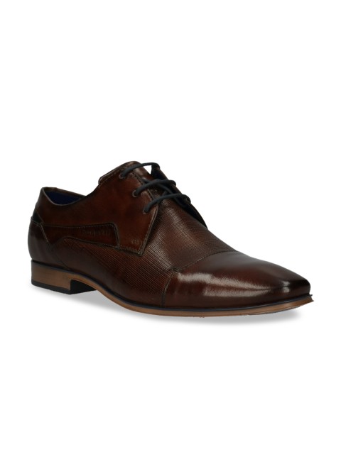 

Bugatti Men Brown Textured Leather Formal Derbys