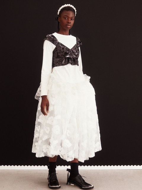 

H&M Women White Lace-Decorated Top