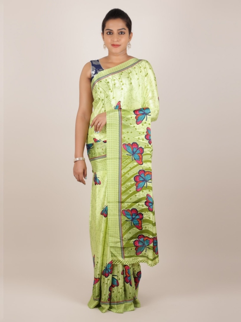 

Pothys Green Woven Design Poly Crepe Saree