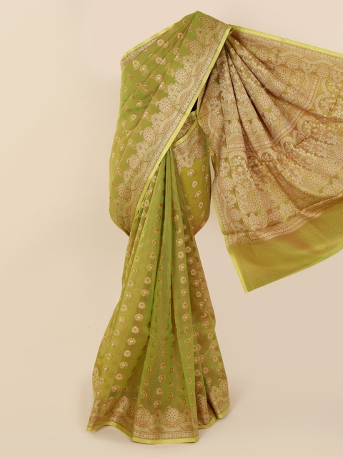 

Pothys Green Woven Design Cotton Blend Saree
