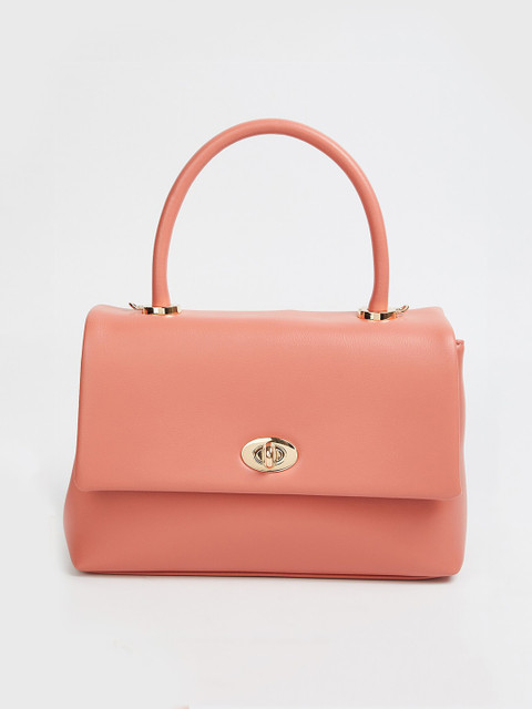 

CODE by Lifestyle Coral Orange Solid Handheld Bag
