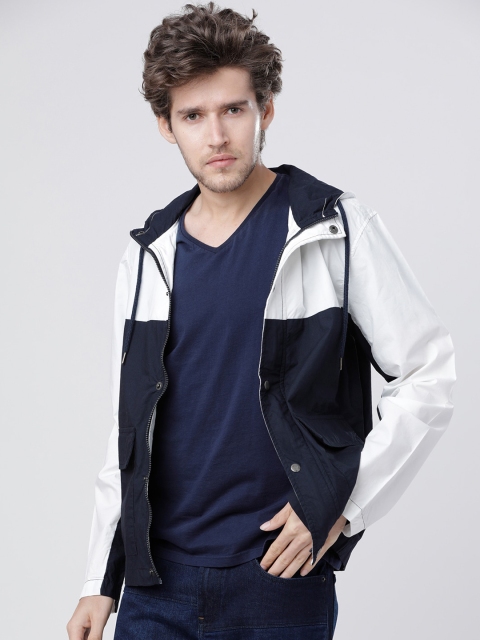 

Ecko Unltd Men Navy Blue Colourblocked Tailored Shacket