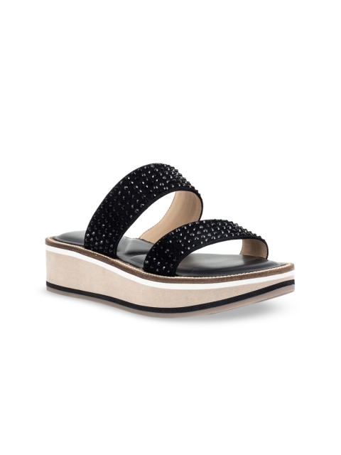 

Vanilla Moon Women Black Embellished Flatform Heels