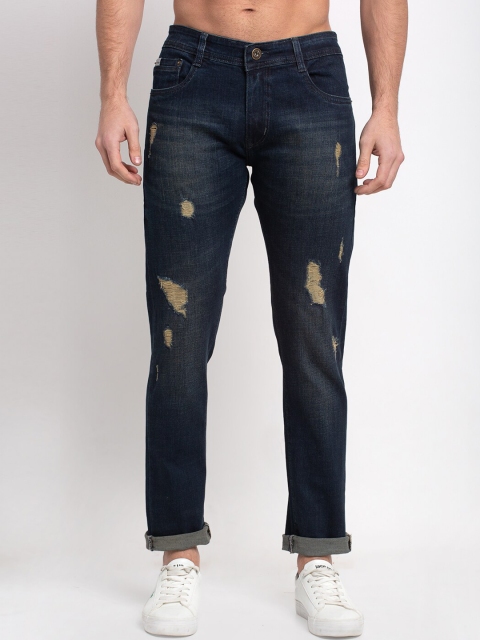 

Rodamo Men Navy Blue Slim Fit Mid-Rise Mildly Distressed Jeans