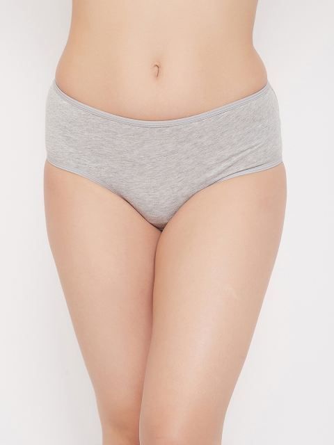

Clovia Women Grey Melange Solid Hipster Briefs PN3414I01