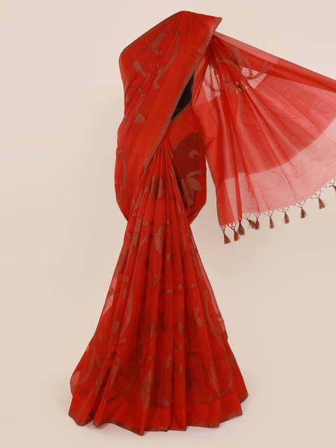 

Pothys Red Woven Design Cotton Blend Saree