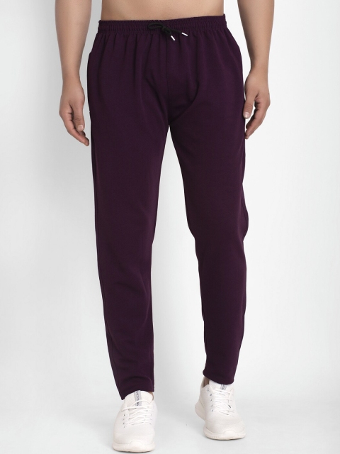 

JAINISH Men Purple Solid Slim-Fit Track Pants