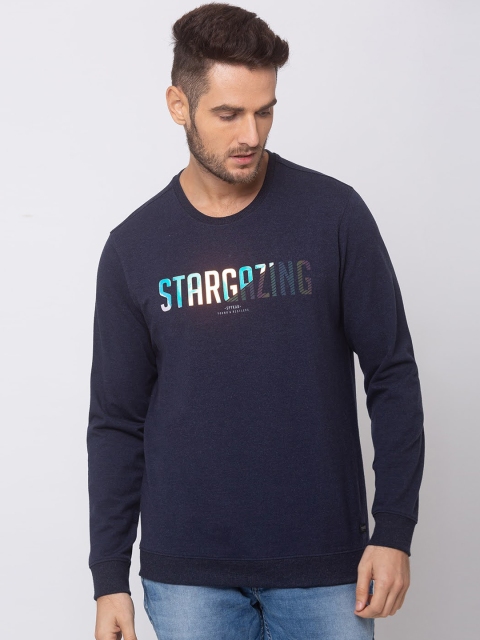 

SPYKAR Men Navy Blue Printed Slim Fit Sweatshirt