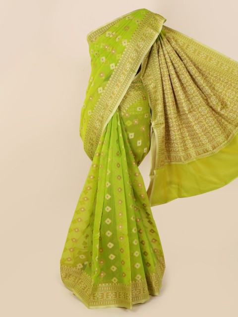 

Pothys Green Woven Design Cotton Blend Saree