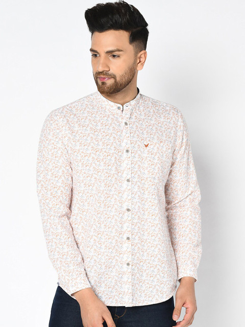 

Blackberrys Men Orange Slim Fit Printed Casual Shirt