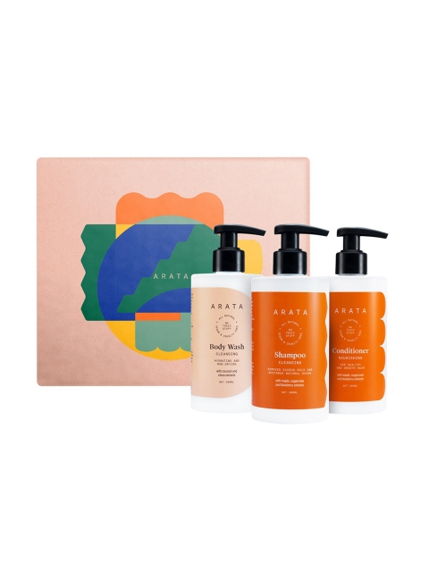 

ARATA Bath & Hair Care Shower Power Gift Box 300ml Each, White