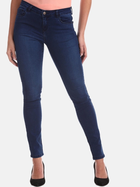 

Cherokee Women Navy Blue Skinny Fit Mid-Rise Clean Look Stretchable Jeans