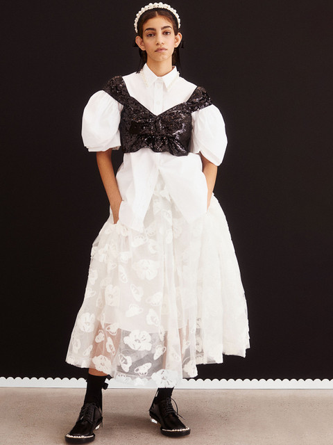 

H&M x Simone Rocha Women Black Cropped Sequined Top