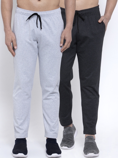 

NEUDIS Men Pack of 2 Pure Cotton Solid Track Pants, Charcoal