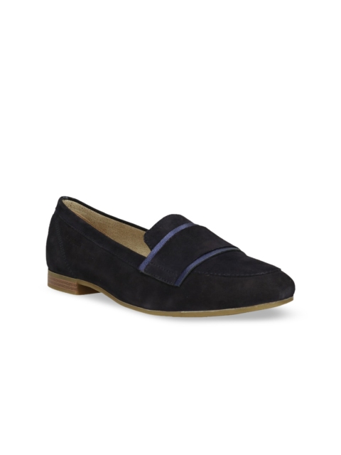 

Bugatti Women Navy Blue Solid Suede Ballerinas
