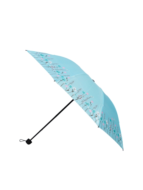 

LOOM LEGACY Sea Green & Pink Floral Printed 3-Fold Umbrella