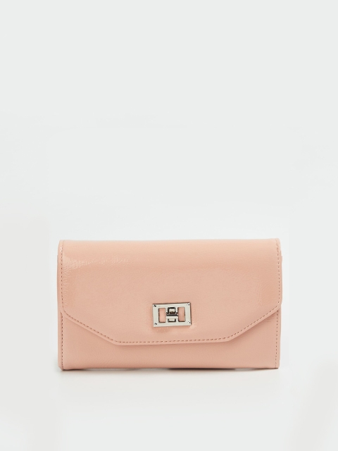 

Ginger by Lifestyle Women Peach-Coloured Solid Envelope Wallet