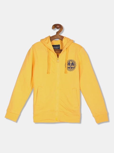 

Cherokee Boys Yellow Solid Hooded Sweatshirt