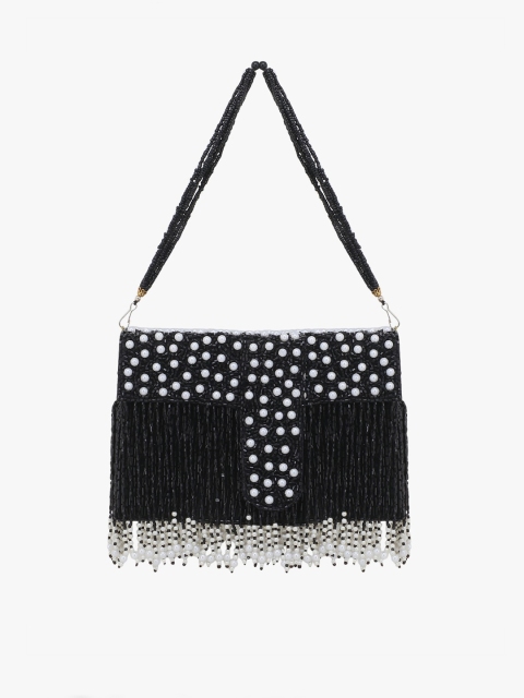 

Anekaant Black & White Embellished Clutch