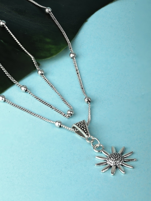 

Priyaasi Silver-Plated Floral Layered Necklace