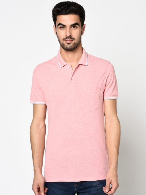

Octave Men Pink Solid Polo Collar T-shirt