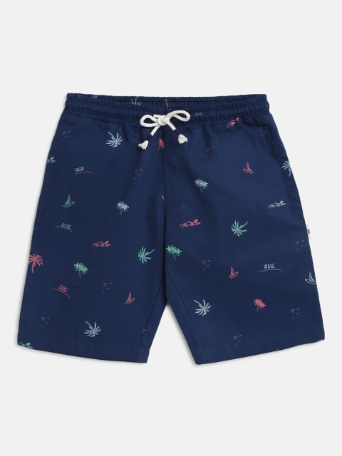 

Lil Tomatoes Boys Navy Blue & Pink Printed Regular Fit Regular Shorts With Pen