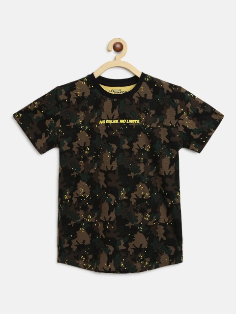 

Lil Tomatoes Boys Olive Green Printed Round Neck T-shirt With A Pen