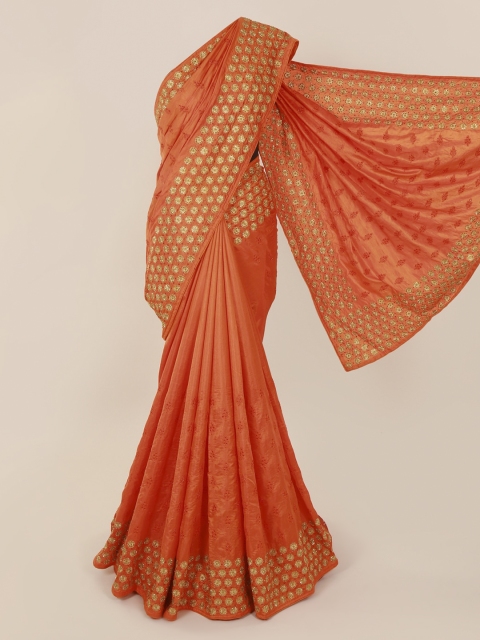 

Pothys Orange Woven Design Art Silk Saree