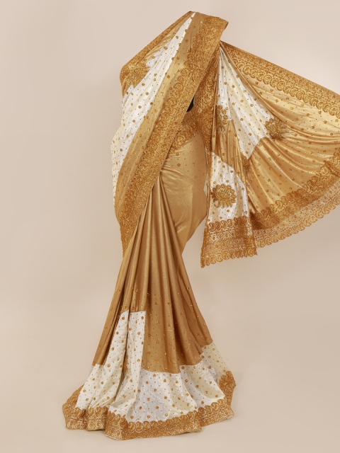 

Pothys Cream-Coloured & Off-White Art Silk Colourblocked Saree