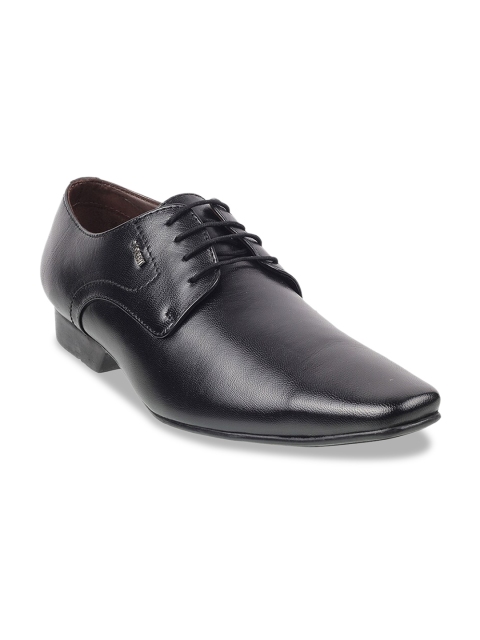 

Mochi Men Black Solid Leather Formal Derbys