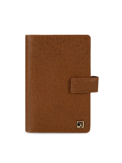 

Da Milano Unisex Brown Textured Two Fold Leather Passport Cover