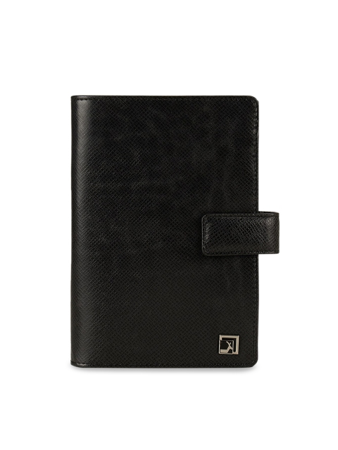 

Da Milano Unisex Black Textured Leather Passport Holder