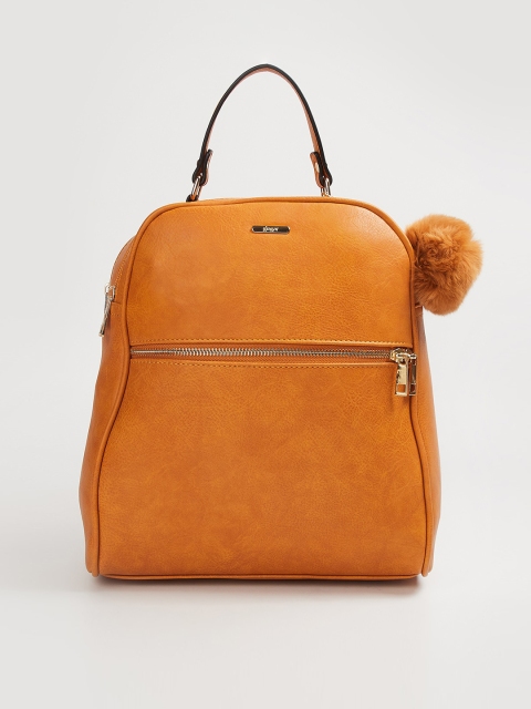 

CODE by Lifestyle Women Mustard Solid Backpack