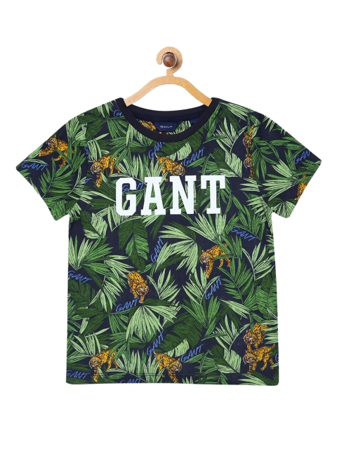 

GANT Boys Green Printed Round Neck T-shirt