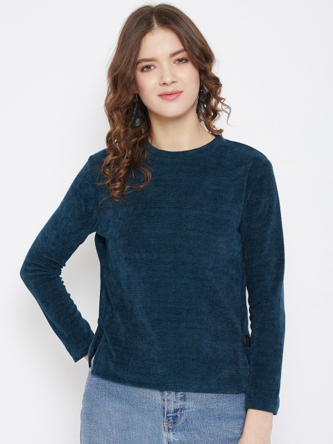 

Madame Teal Blue Solid Regular Top