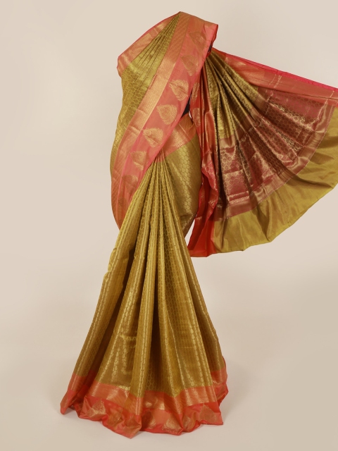 

Pothys Gold-Toned Woven Design Cotton Blend Saree