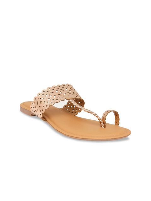 

Forever Glam by Pantaloons Women Rose Gold Solid Open Toe Flats