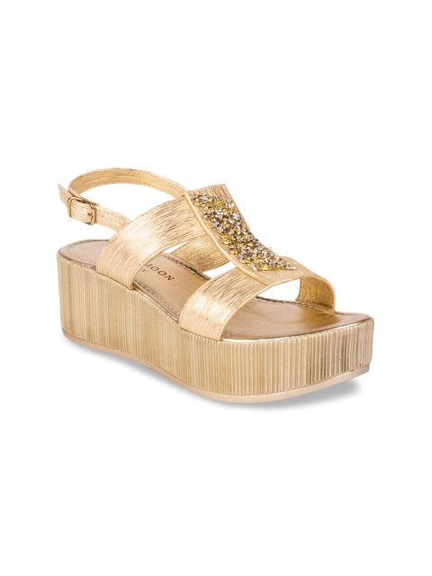 

Vanilla Moon Women Gold-Toned Embellished Flatform Heels