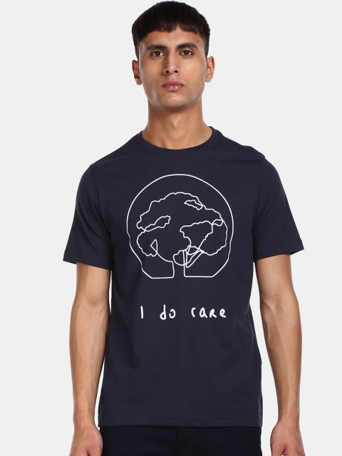

Colt Men Navy Blue Printed Round Neck T-shirt