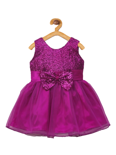 

The Magic Wand Girls Purple Embellished Fit and Flare Dress