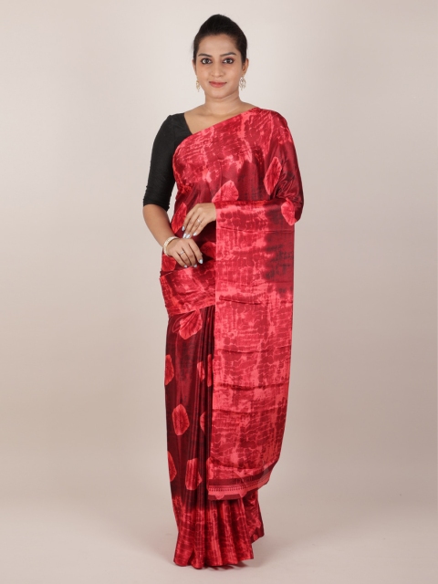 

Pothys Maroon Dyed Poly Crepe Saree