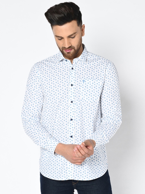 

Blackberrys Men Blue & Off-White Skinny Fit Printed Casual Shirt