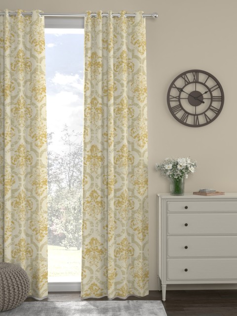 

ROSARA HOME Single Yellow Ethnic Motifs Long Door Curtain