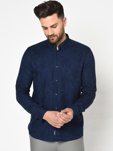 

Blackberrys Men Blue Slim Fit Self Design Casual Shirt