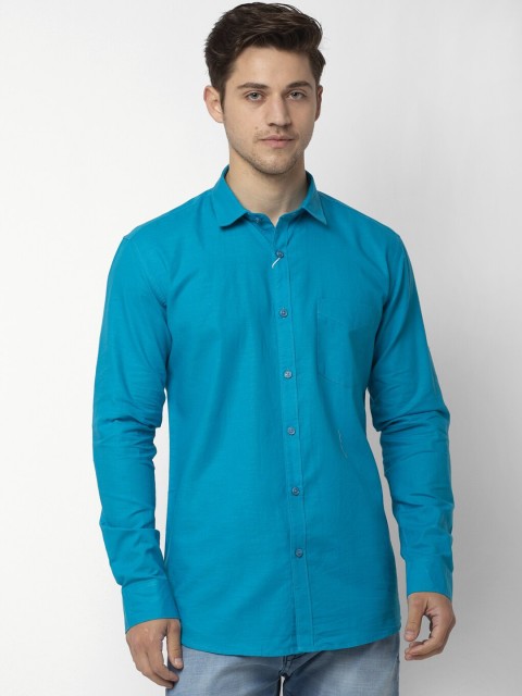 

Rodamo Men Blue Slim Fit Solid Casual Shirt